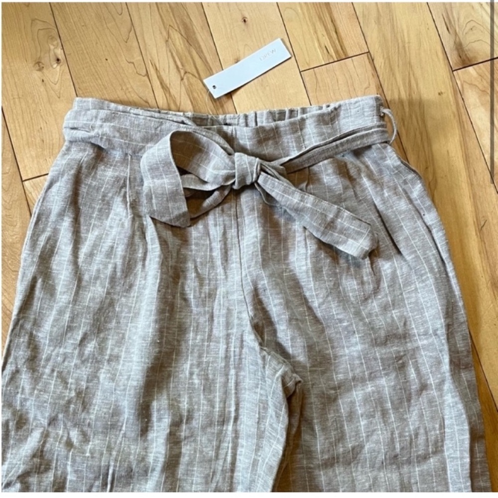NWT DREW Striped Belted Linen Pants
Size Small Tan and White - Picture 2 of 10